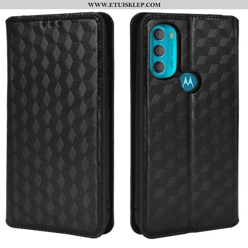 Etui Na Telefon do Moto G71 5G Etui Folio Efekt Diamentowej Skóry